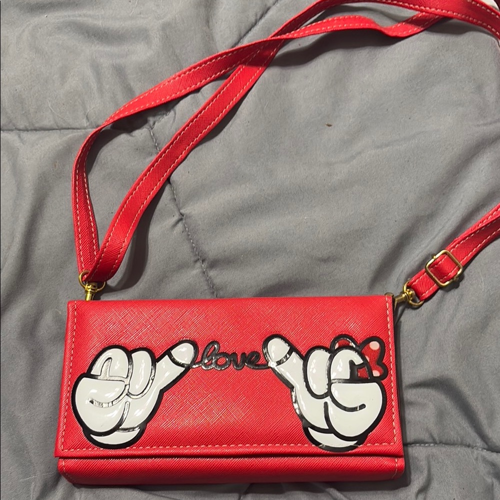 Red Love Hand Gesture Crossbody Bag